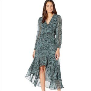 1.STATE Long Sleeve Wrap Dress Snake Print